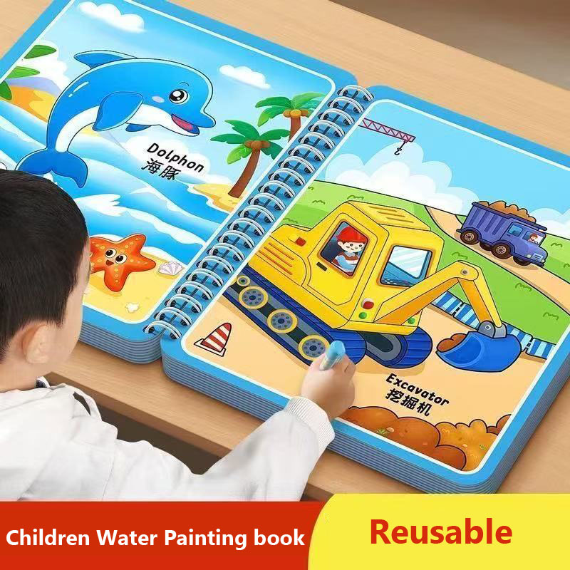 Reusable Water Magic Coloring Book - Magic Water Drawing Book Children Painting