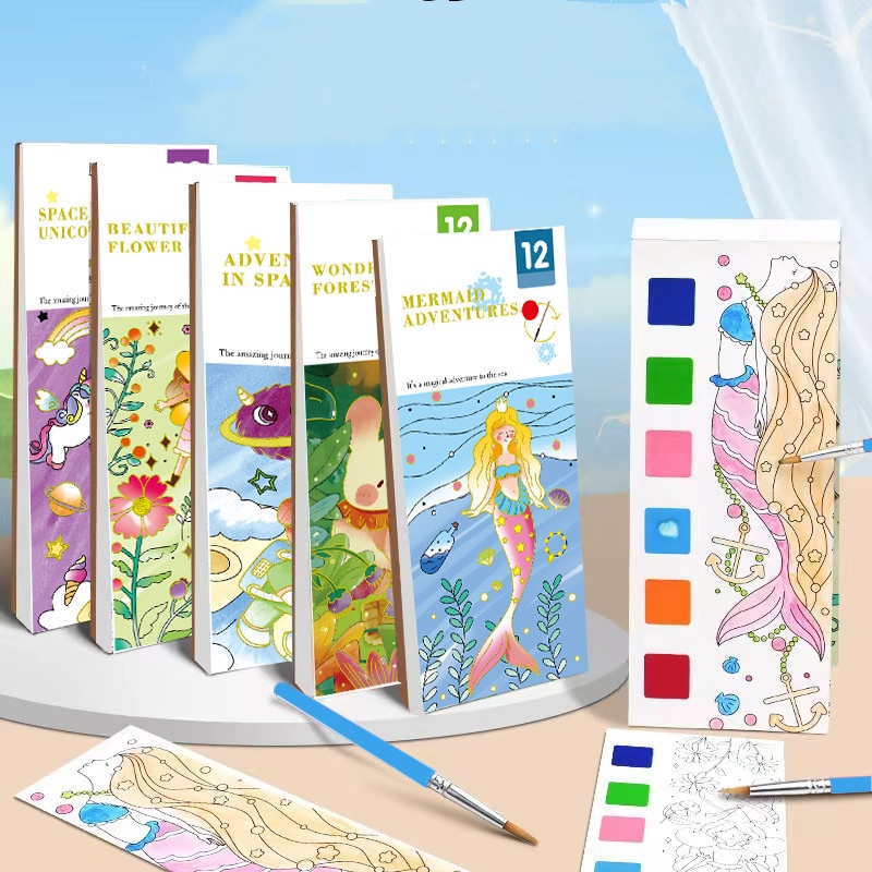 Reusable Water Magic Coloring Book - Bview Art Magic Water-Activated Coloring Book