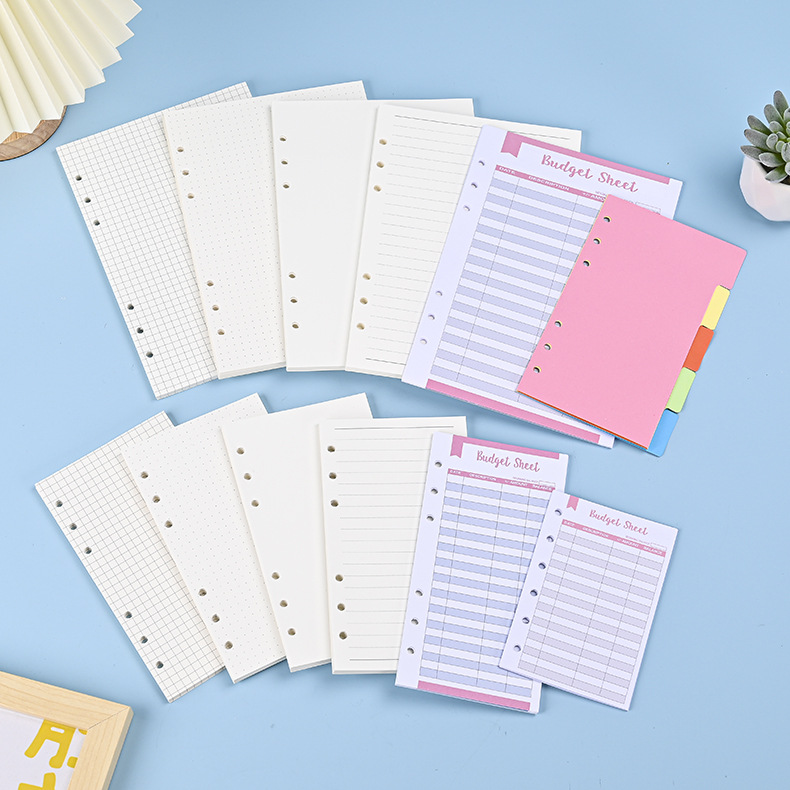A5 Spiral Dotted Grid Notebook - A6 A5 Loose Leaf Notebook Refill