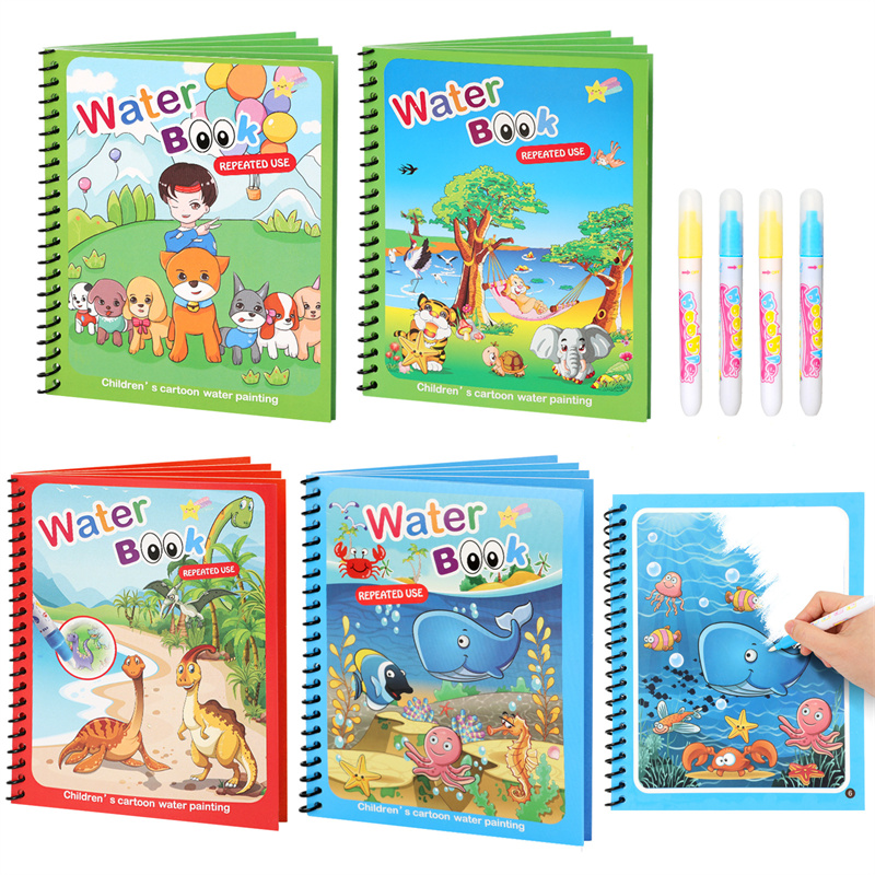 Reusable Water Magic Coloring Book - Montessori Toys Reusable Coloring Book Magic