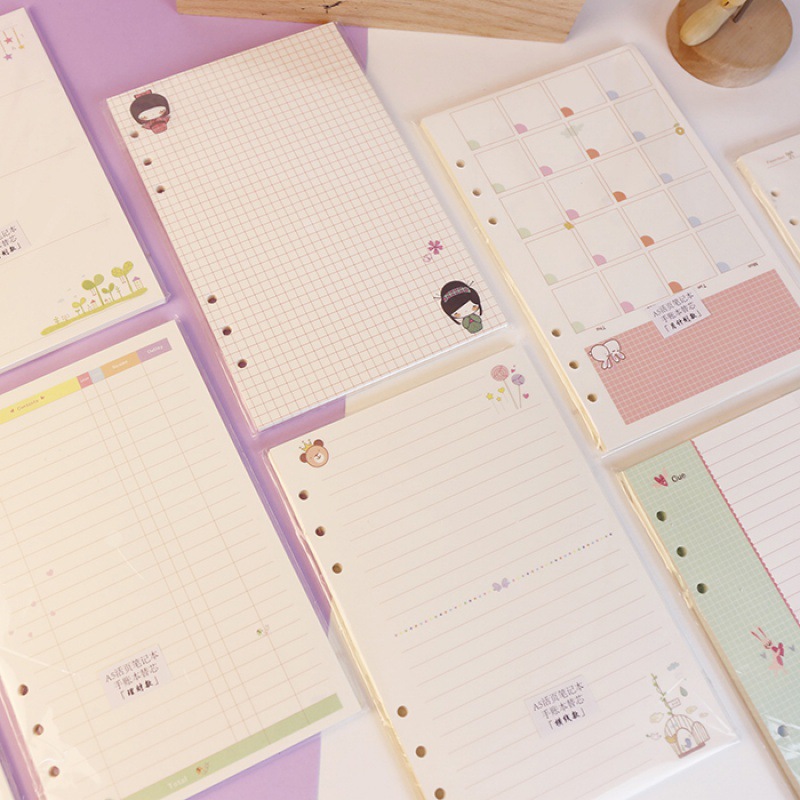 A5 Spiral Dotted Grid Notebook - Kawayi A5 A6 Loose Leaf Notebook