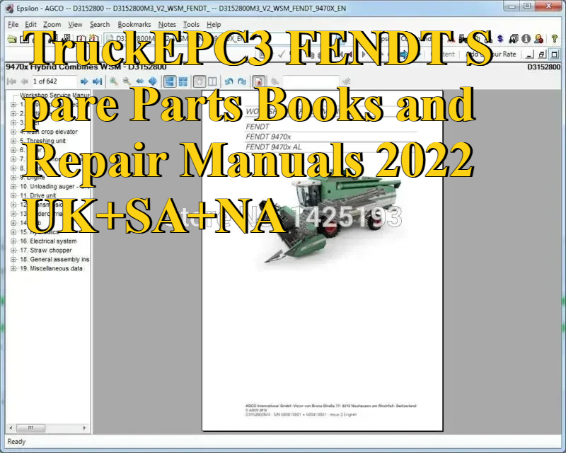 Books - TruckEPC3 FENDT Spare Parts Books and