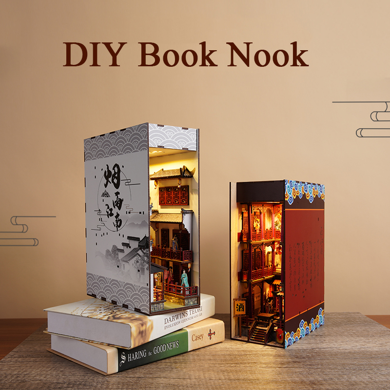 Diy Wooden Book Nook Kit Shelf Insert - DIY Book Nook Insert Shelf Kits