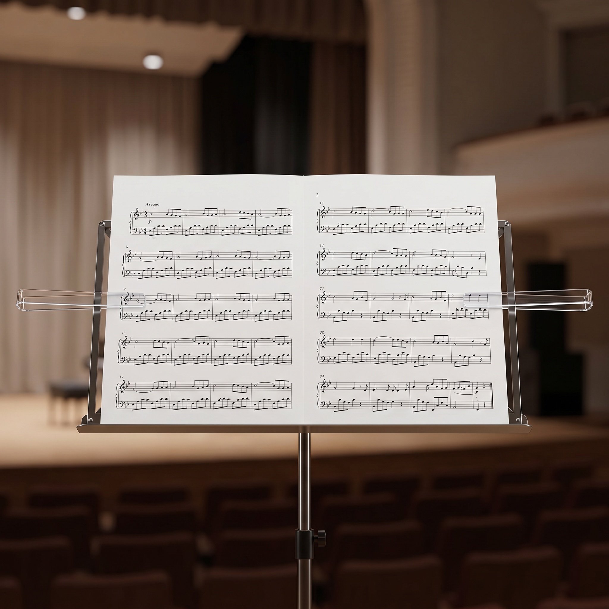 Clear Acrylic Book Stand Holder - 6 Pairs Music Book Page Holder