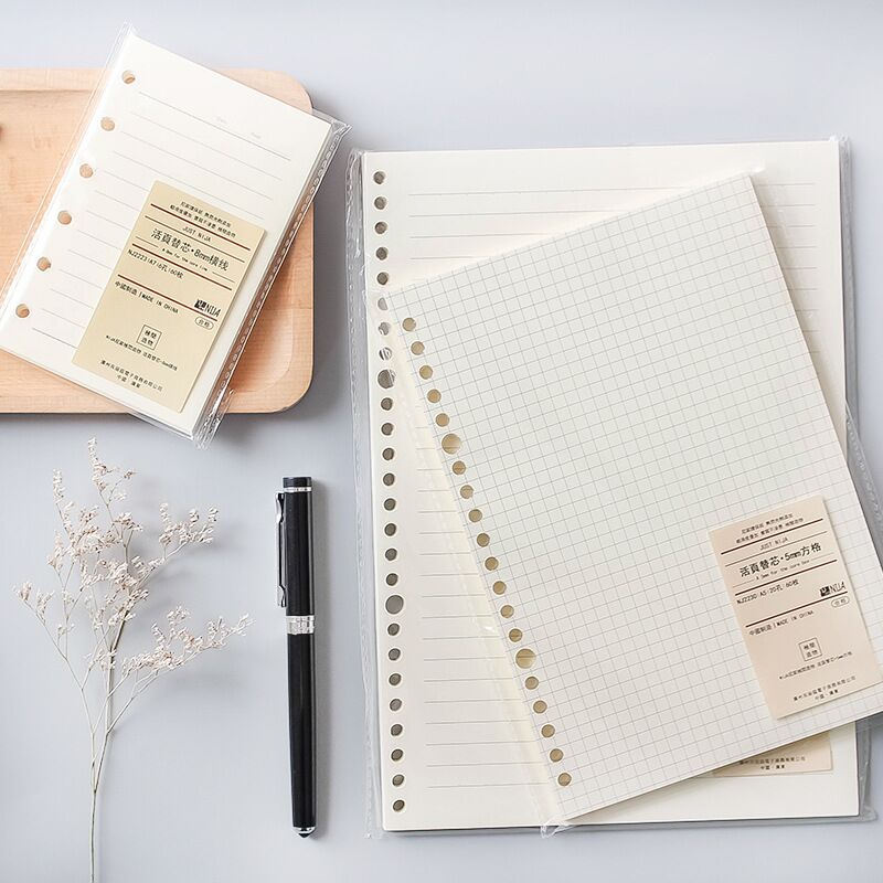 A5 Spiral Dotted Grid Notebook - A5 B5 20Holes Loose-Leaf Notebook Refill