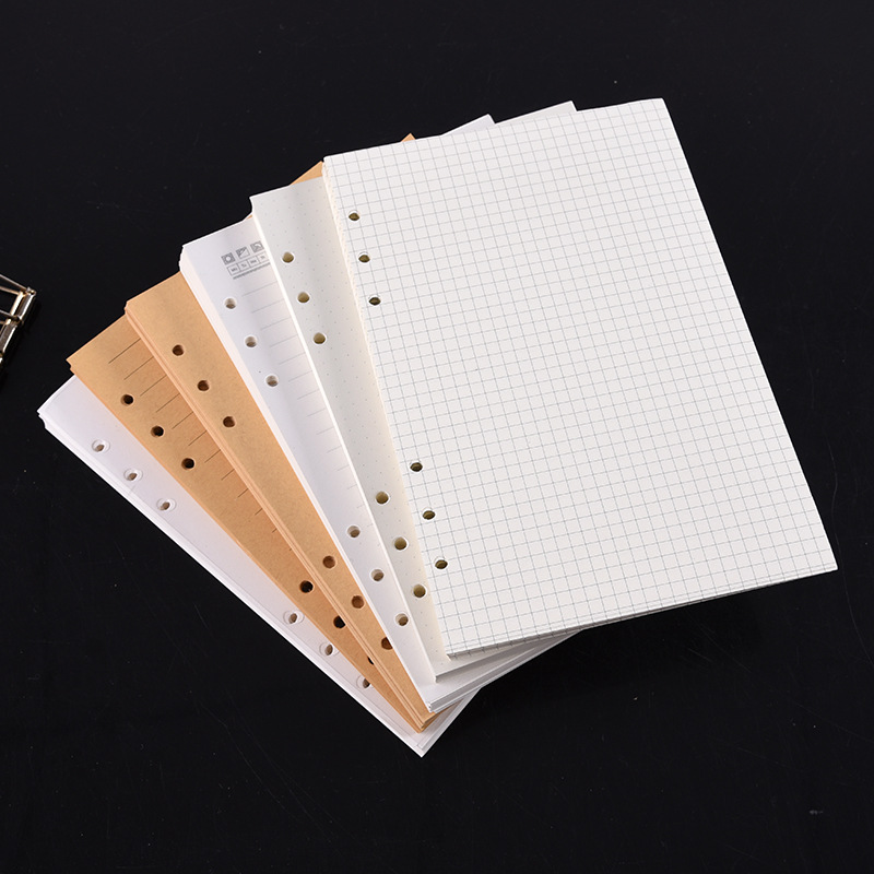 A5 Spiral Dotted Grid Notebook - A5 A6 A7 Black Craft White