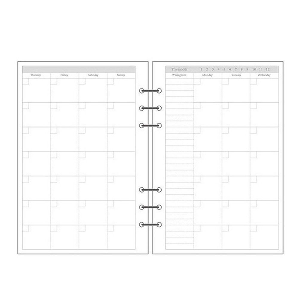 A5 Spiral Dotted Grid Notebook - Grid Daily Planner 45 Sheets Spiral
