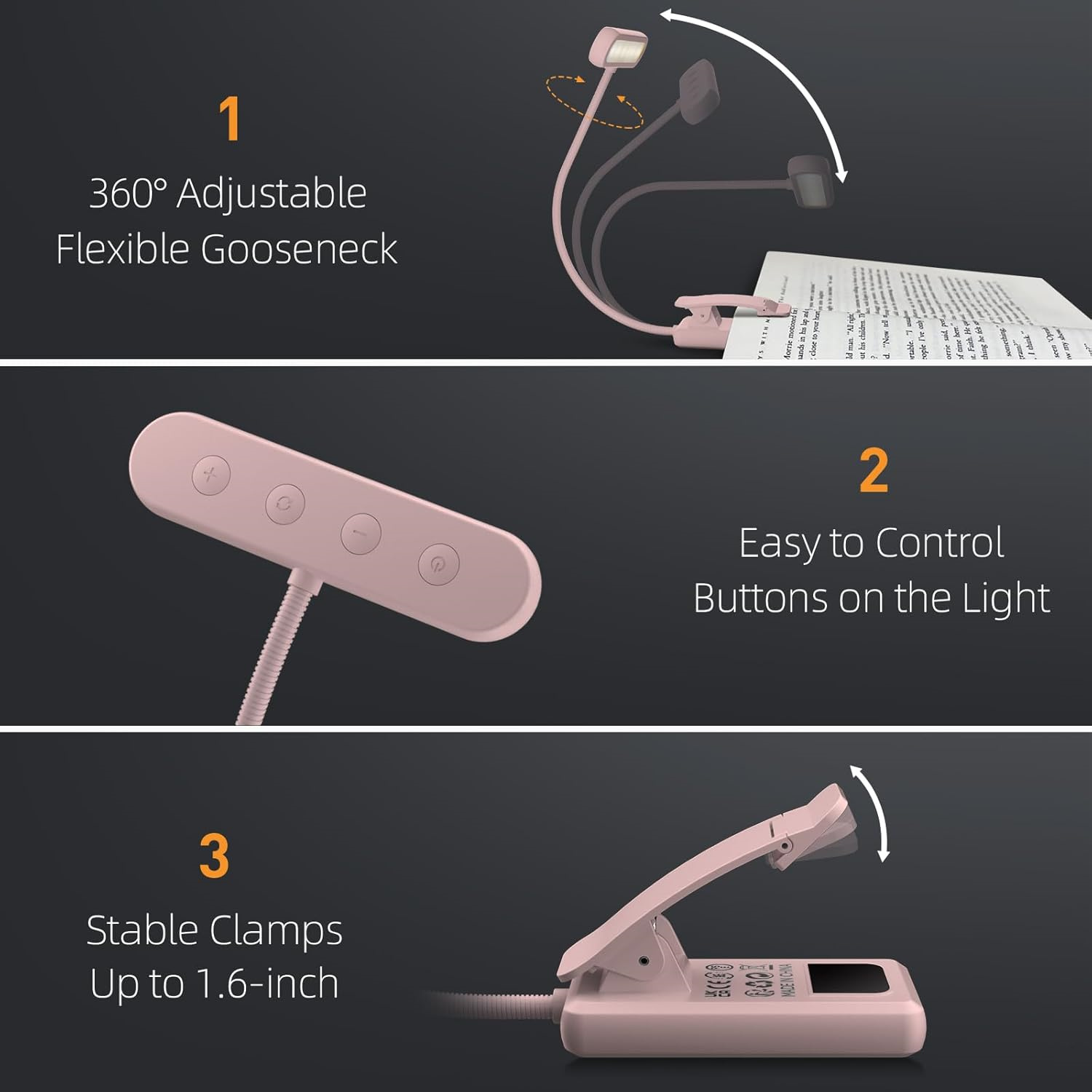 Reading Lamp Book Clamp Black/ - Books review and price