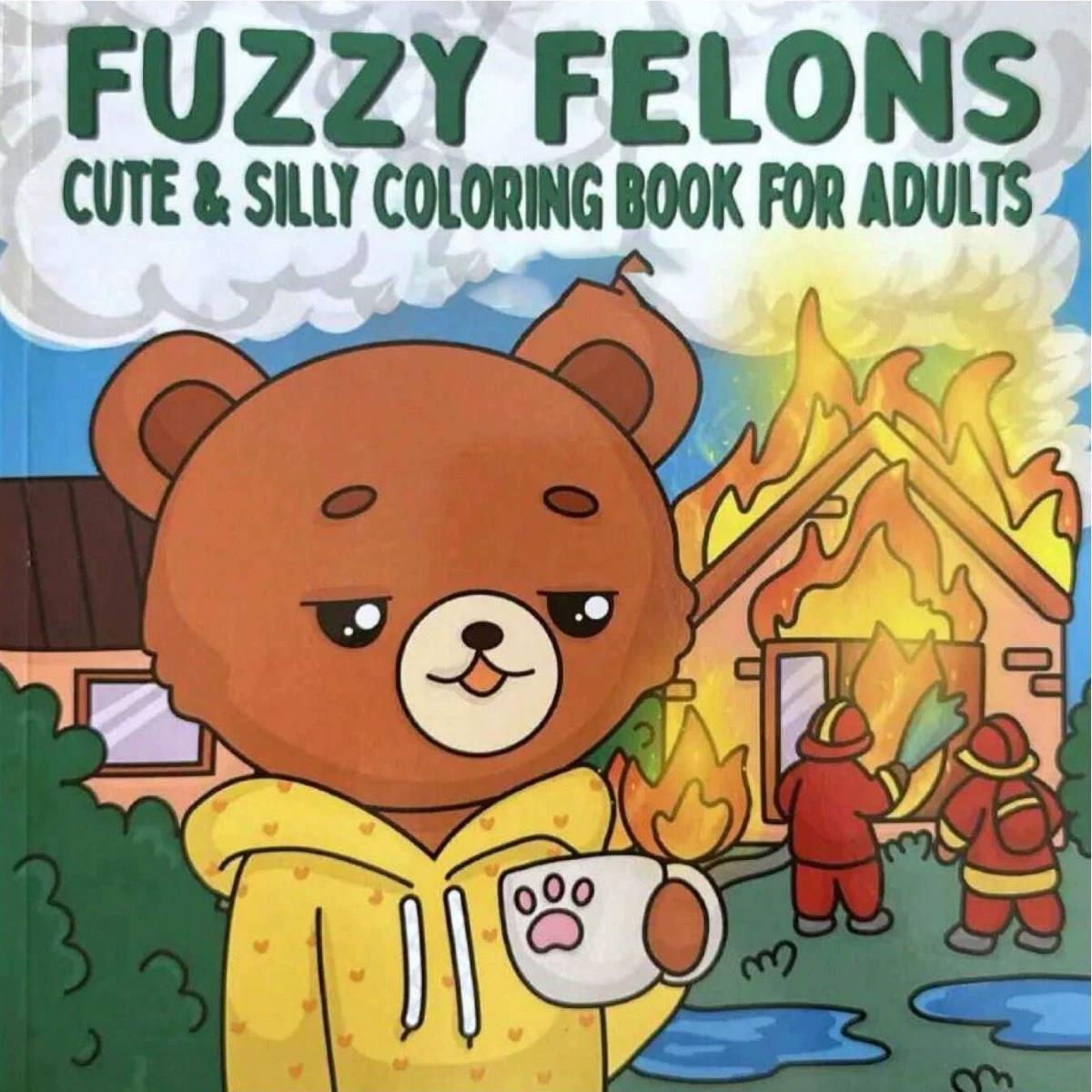 Fuzzy Felons Adult Coloring Bo - Adult Coloring Book Stress Relief review and price