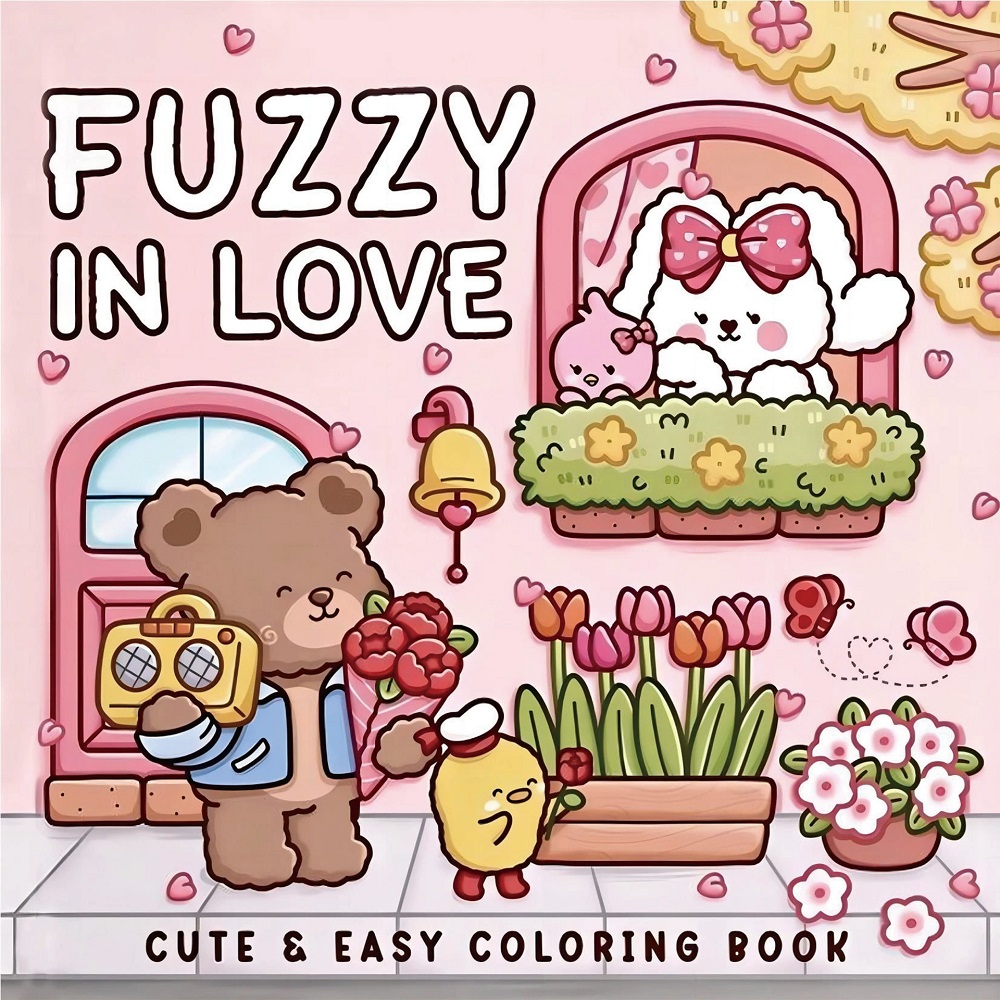 FUZZY IN LOVE Bold-easy Patter - Adult Coloring Book Stress Relief review and price
