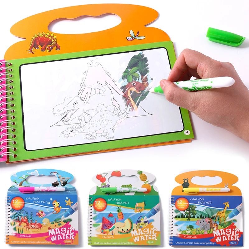 Children's Magic Water Paintin - Reusable Water Magic Coloring Book review and price