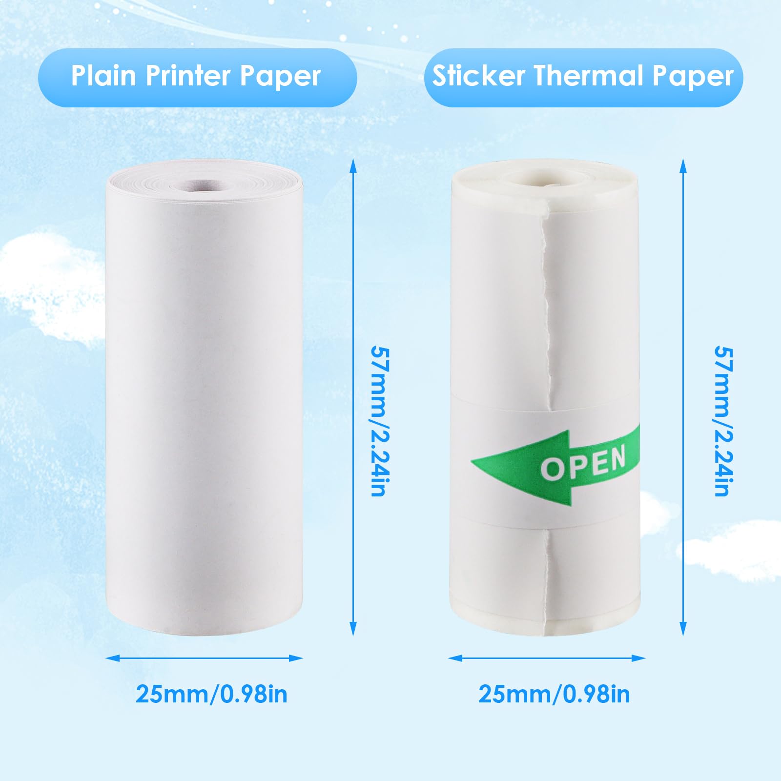 10 Rolls Thermal Inkless Print - Mini Pocket Thermal Printer Paper Roll review and price