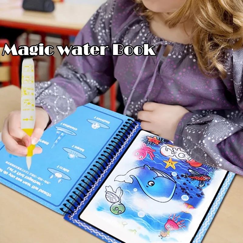 Kids Montessori Toys Reusable  - Reusable Water Magic Coloring Book review and price