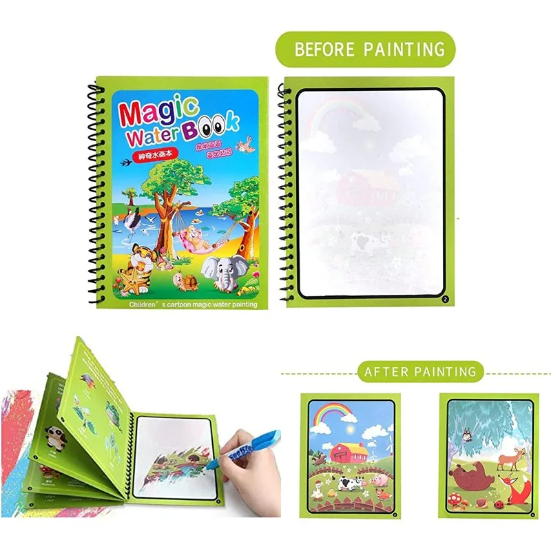 1pc Magic Water Coloring Book  - Reusable Water Magic Coloring Book review and price