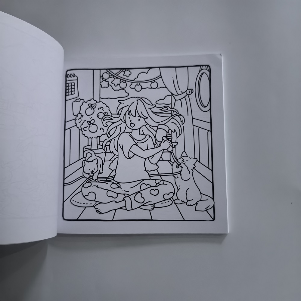 Cat & Girl Cute Easy Coloring  - Adult Coloring Book Stress Relief review and price