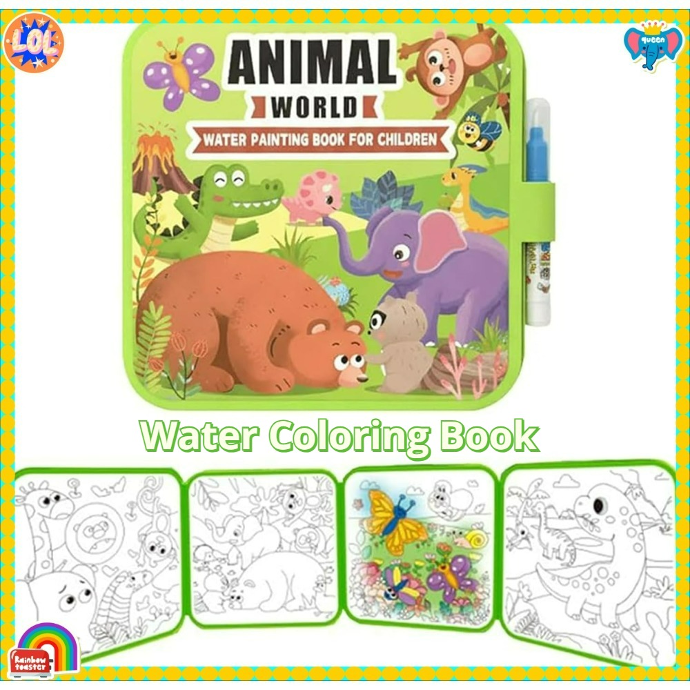 Magic Water Coloring Book Set  - Reusable Water Magic Coloring Book review and price