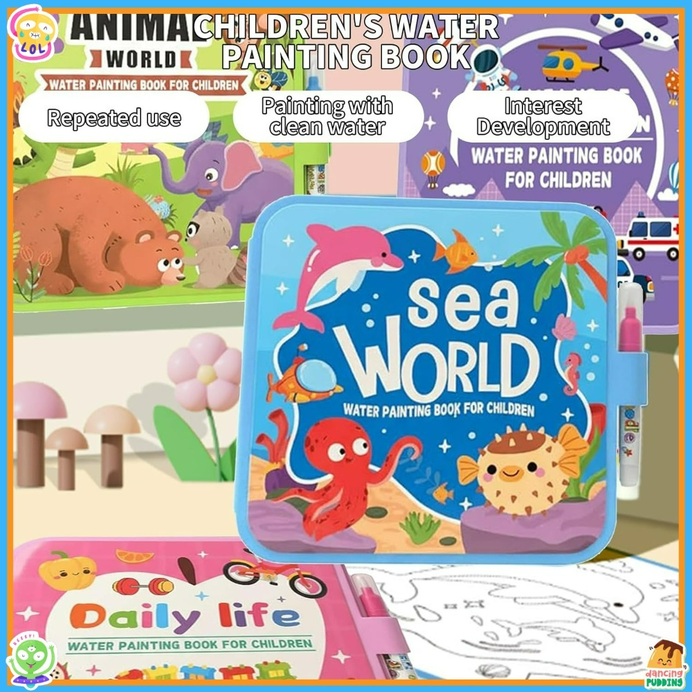 Magic Water Coloring Book Set  - Reusable Water Magic Coloring Book review and price