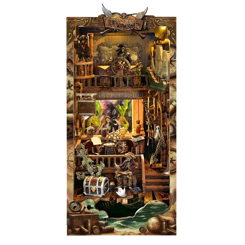 Miniature DIY Wooden New World - Diy Wooden Book Nook Kit Shelf Insert review and price