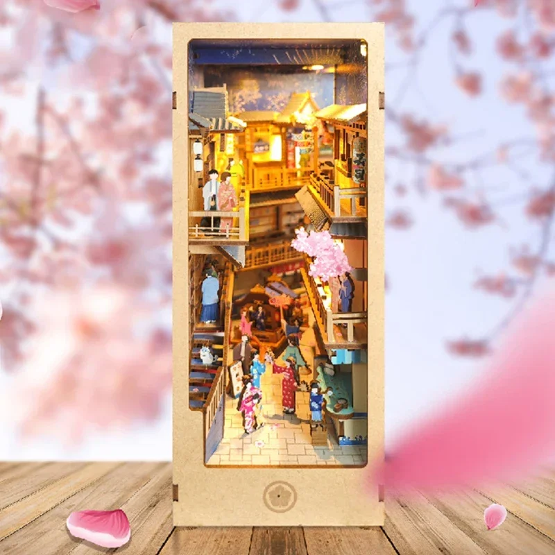 Japanese Retro DIY Wooden Book - Diy Wooden Book Nook Kit Shelf Insert review and price