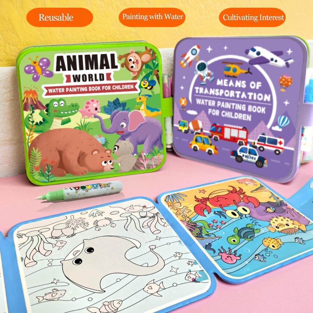 Foldable Water Painting Book F - Reusable Water Magic Coloring Book review and price
