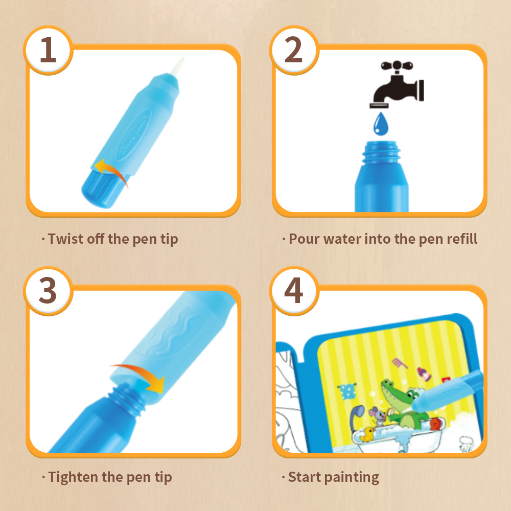Magic Water Painting Book Reus - Reusable Water Magic Coloring Book review and price