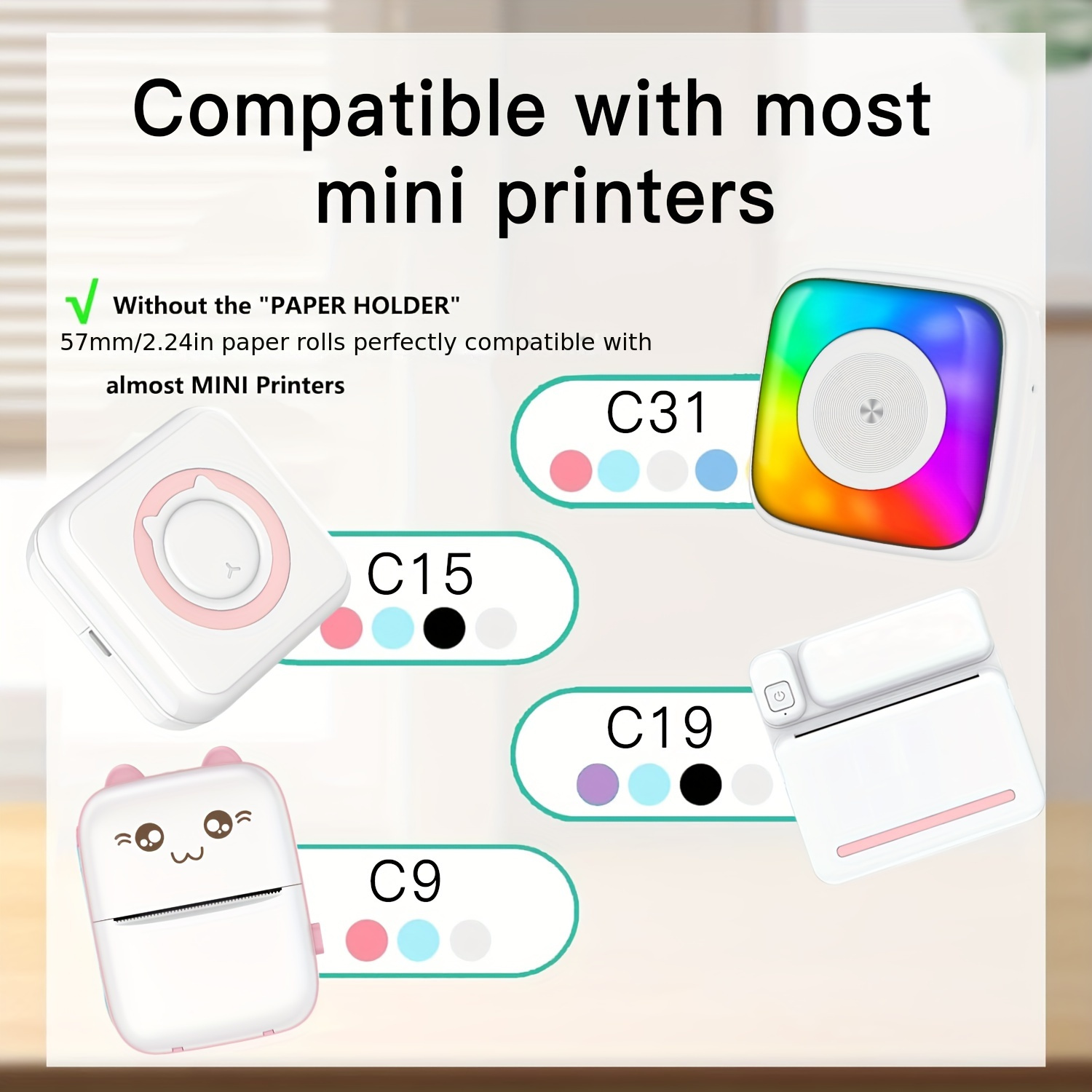2/4/8 Rolls Clear Self-Adhesiv - Mini Pocket Thermal Printer Paper Roll review and price